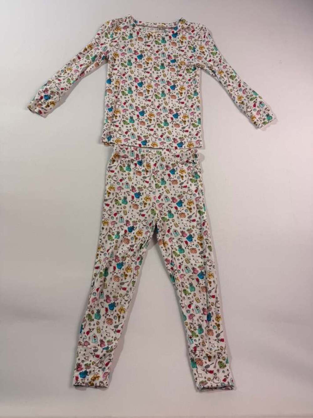 Disney Posh Peanut 3T 4T Princess Long Sleeve Bamboo Pajama Set Colorful